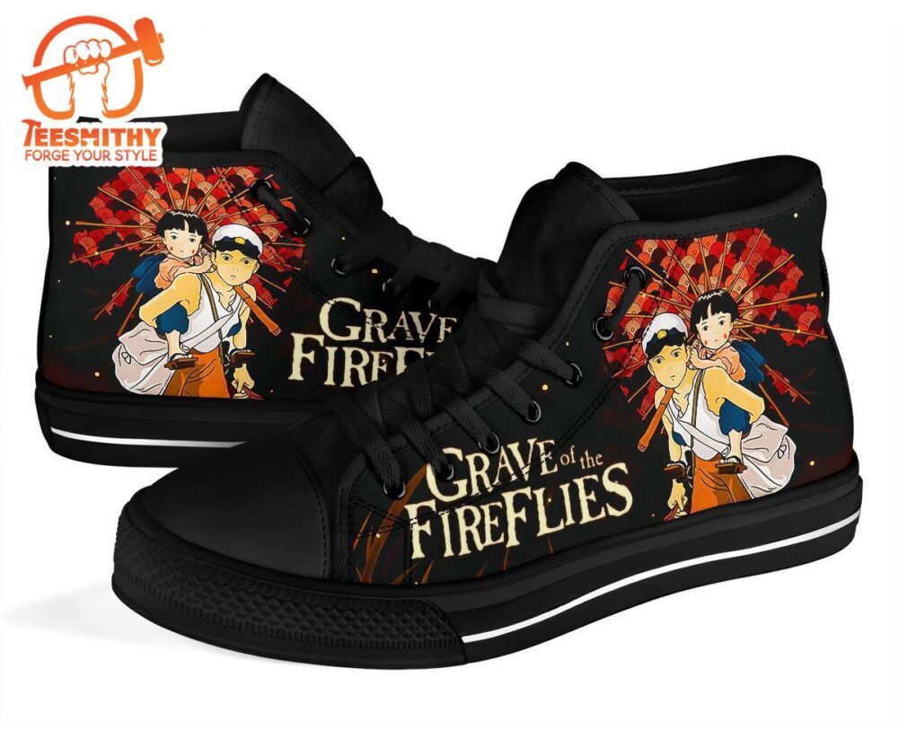 Grave of the Fireflies Sneakers Ghibli High Top Shoes Custom