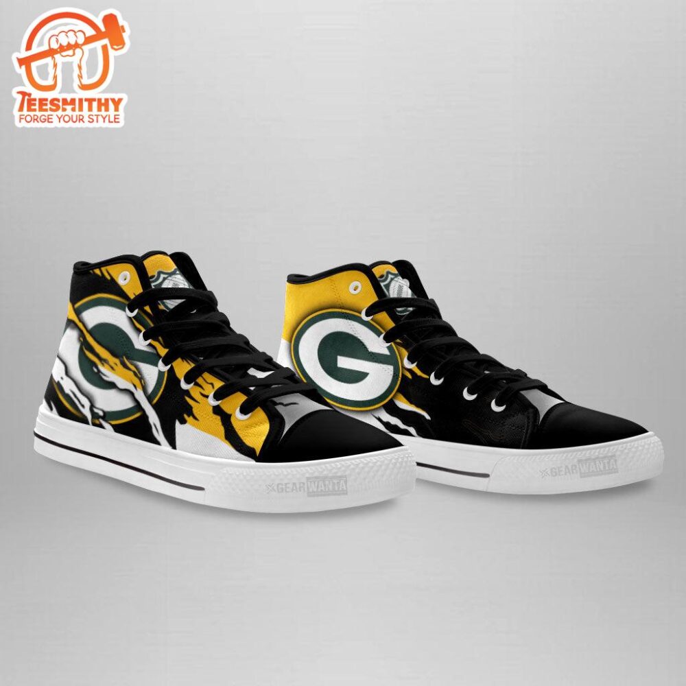 Green Bay Packers High Top Shoes Custom For Fans