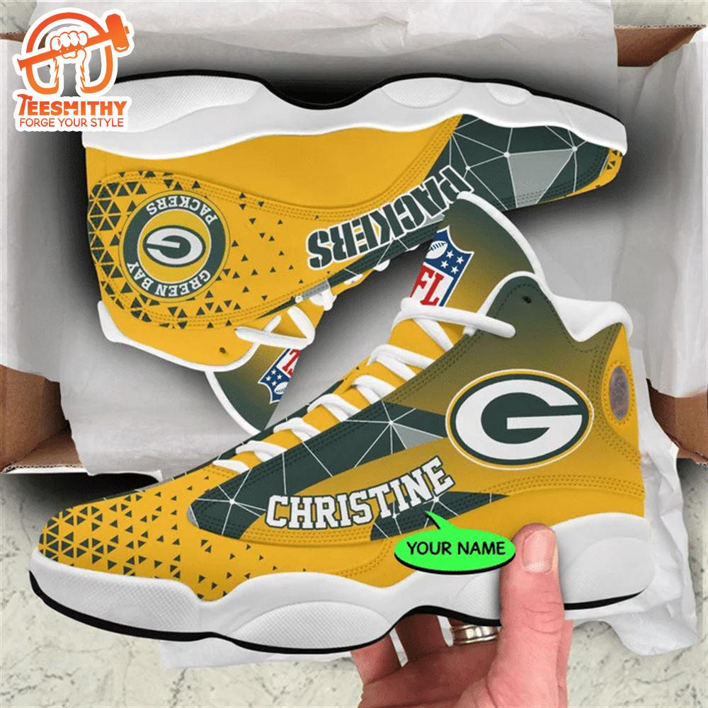 Green Bay Packers NFL Personalized Jordan 13 Shoes  Gift Christmas