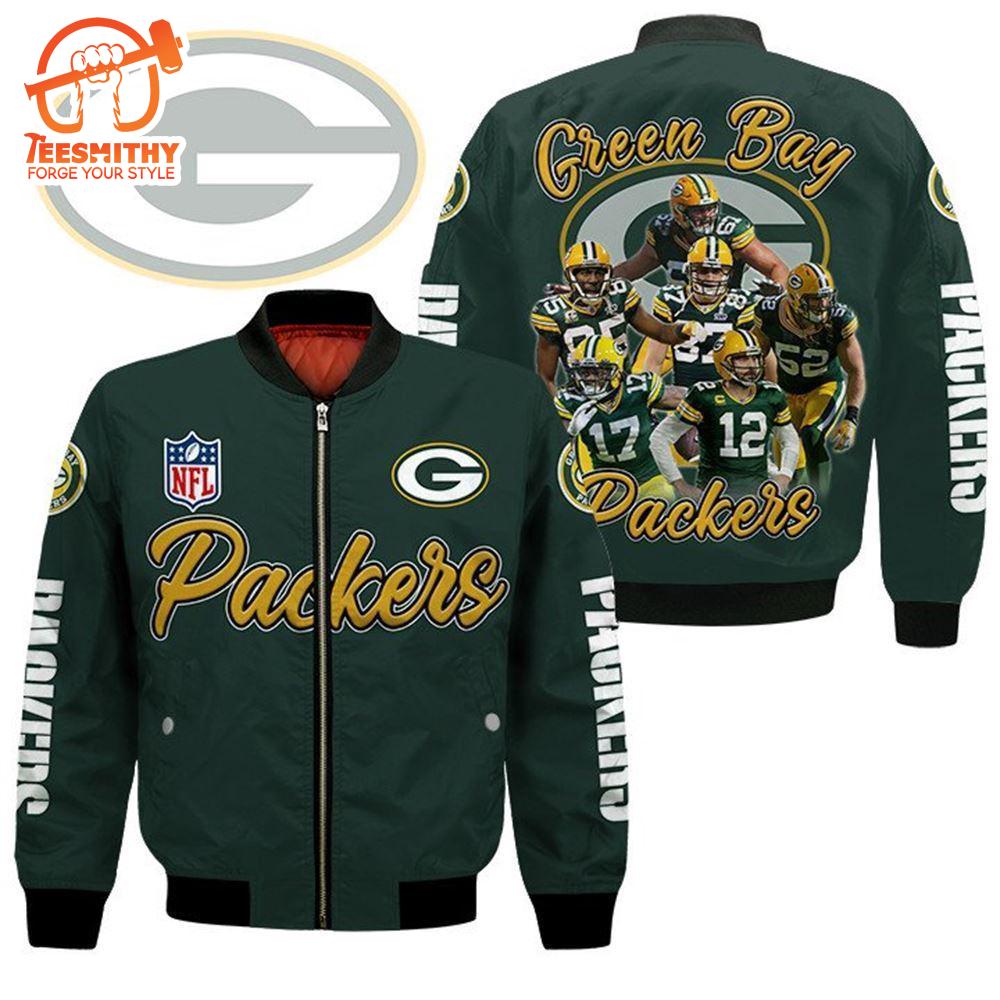 Green Bay Packers Players Nfl Bomber Jacket  Gift For Fans