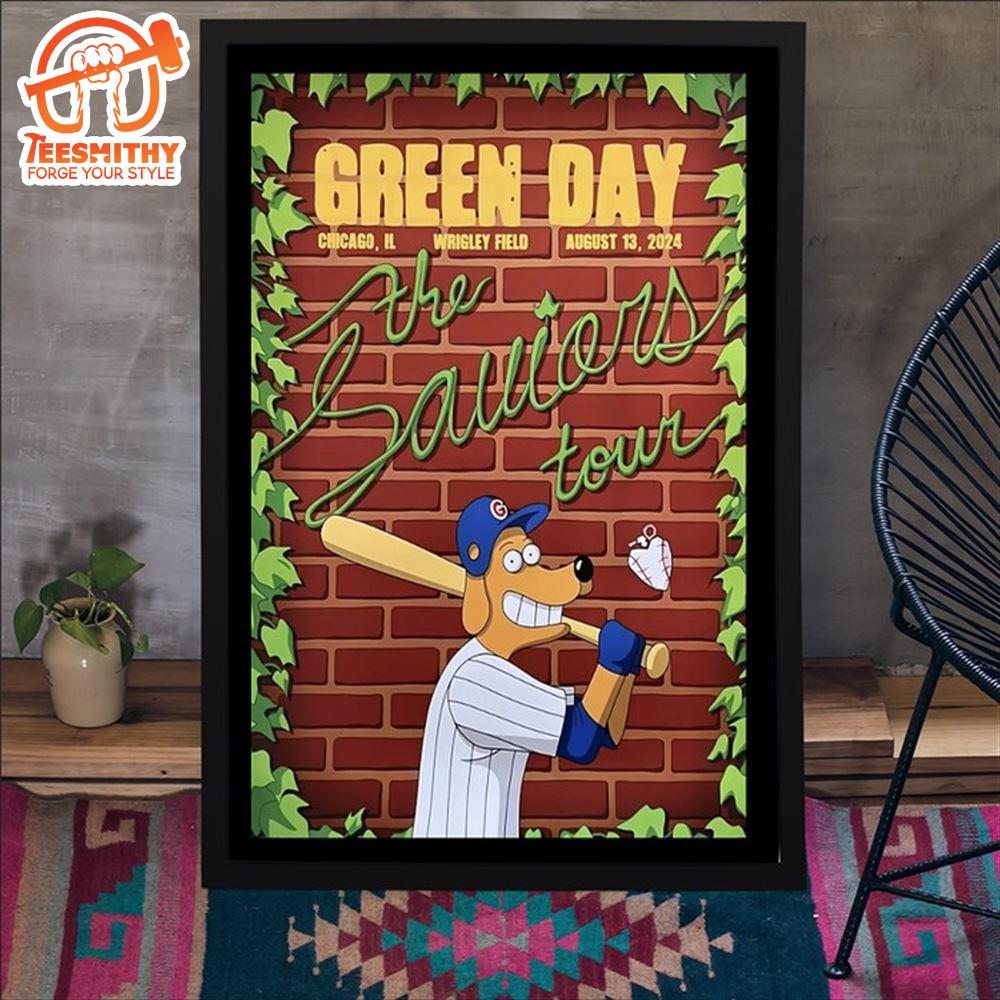 Green Day August 13 2024 Wrigley Field Chicago IL Poster Canvas