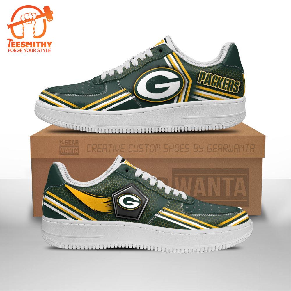 Green Packers Air Sneakers Custom Force Shoes For Fans  Gift For Christmas