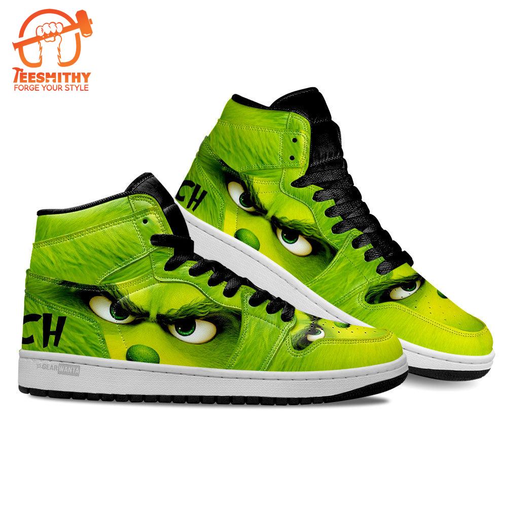 Grinch Costume Air Jordan 1 Sneakers Custom For Christmas