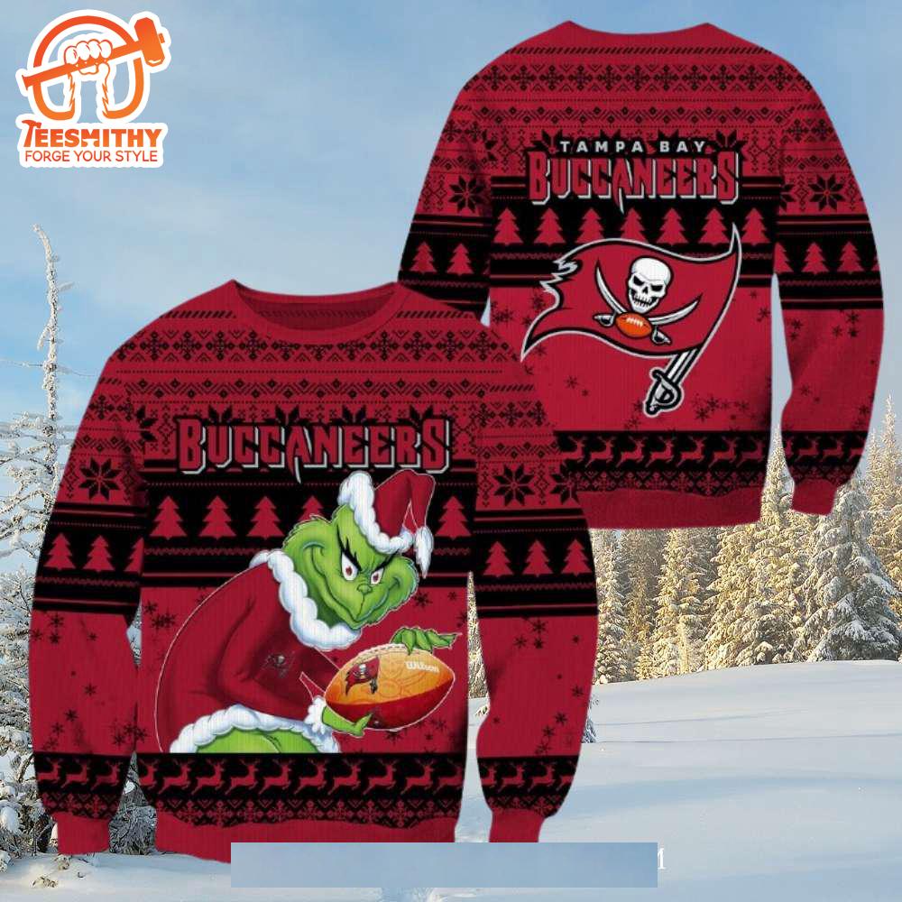 Grinch Holding Football Sweater Gift for Christmas