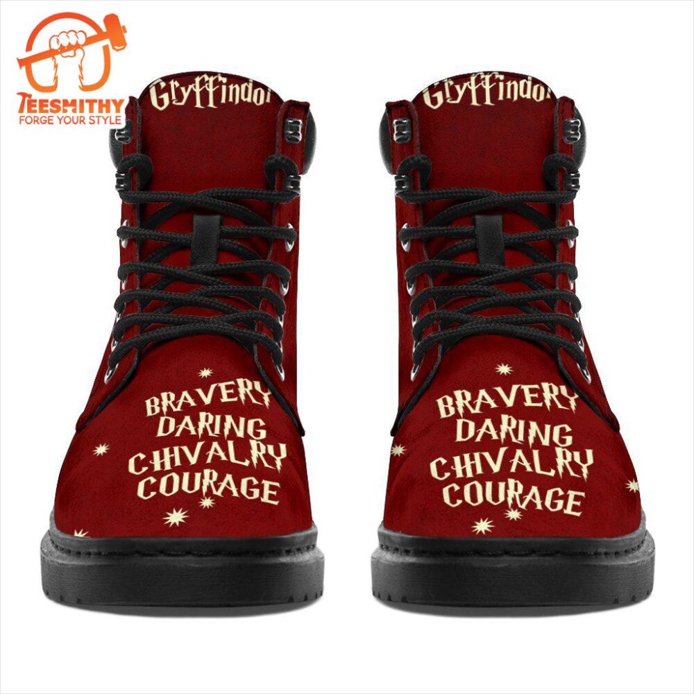 Gryffindor Leather Boots Harry Potter House Badge