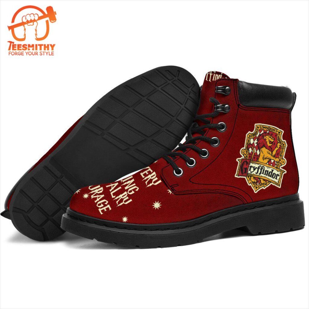 Gryffindor Leather Boots Harry Potter House Badge