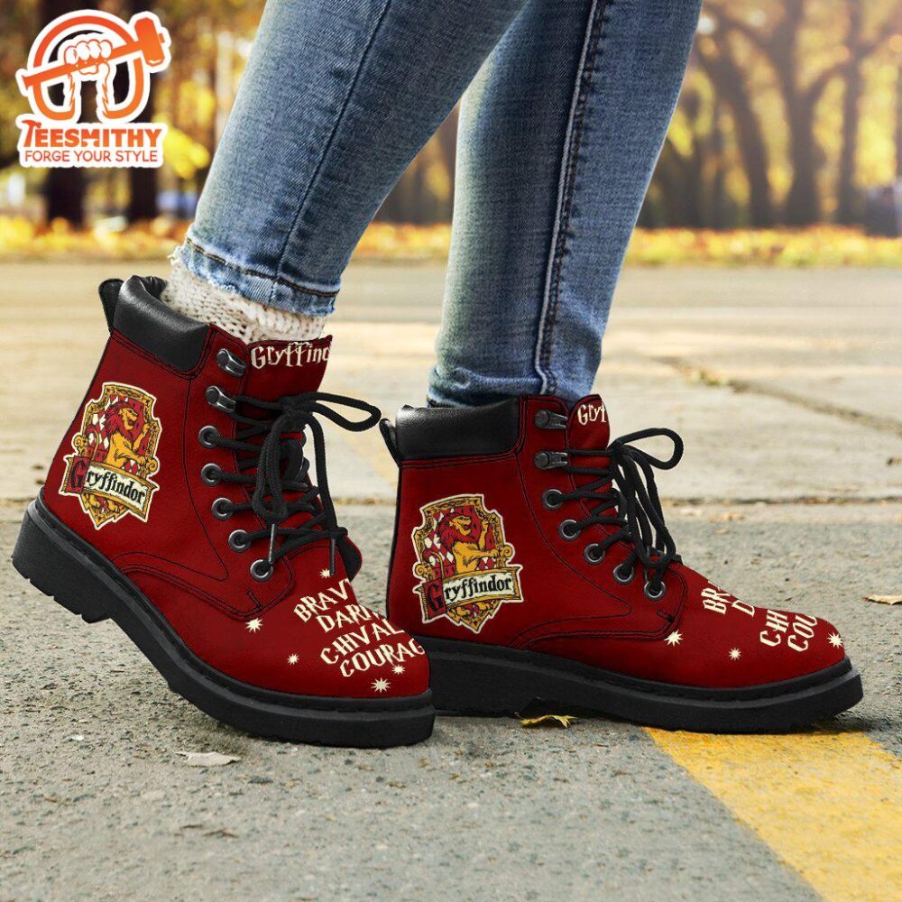 Gryffindor Leather Boots Harry Potter House Badge