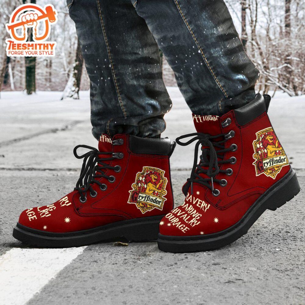 Gryffindor Leather Boots Harry Potter House Badge