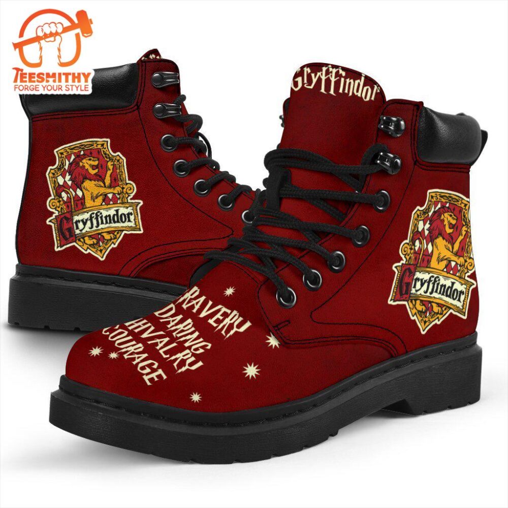 Gryffindor Leather Boots Harry Potter House Badge