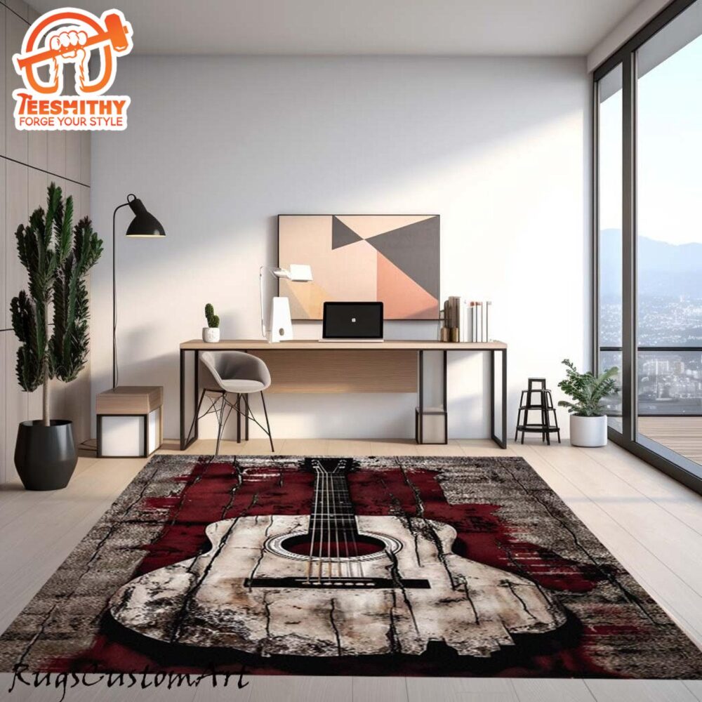 Guitar Rug, ACDC Rug, Classic Guitar Rug, Modern Abstract Rug