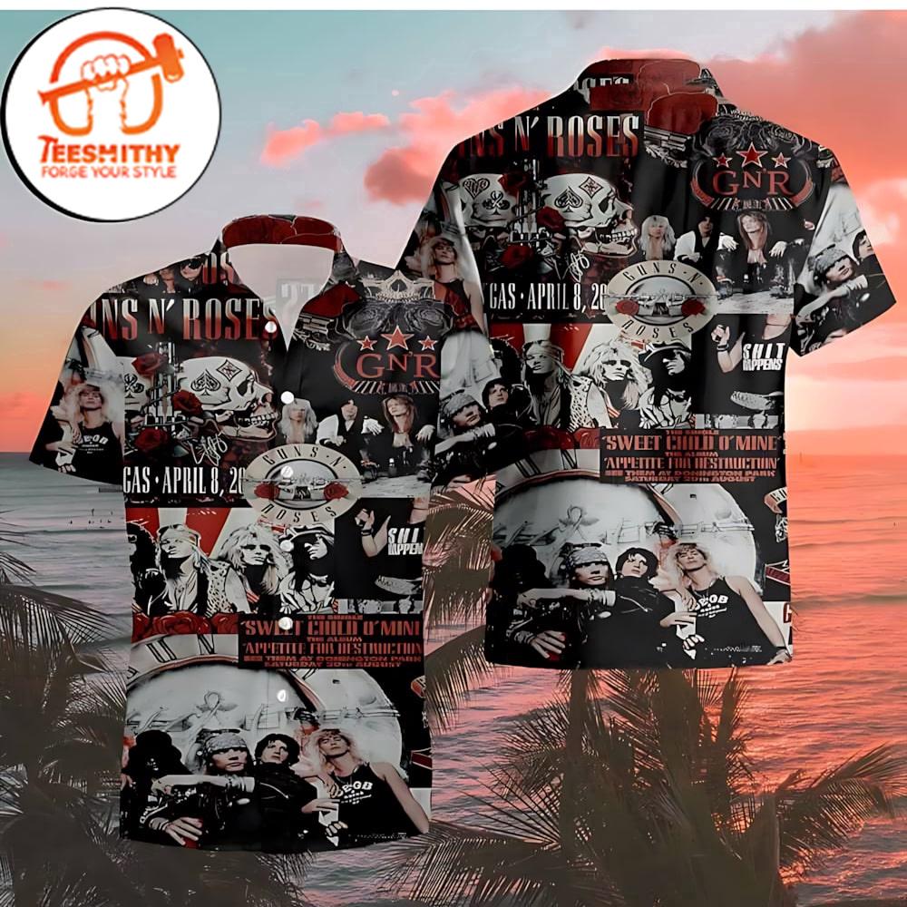 Guns N’ Roses Concert Memories Hawaiian Button Up Shirts