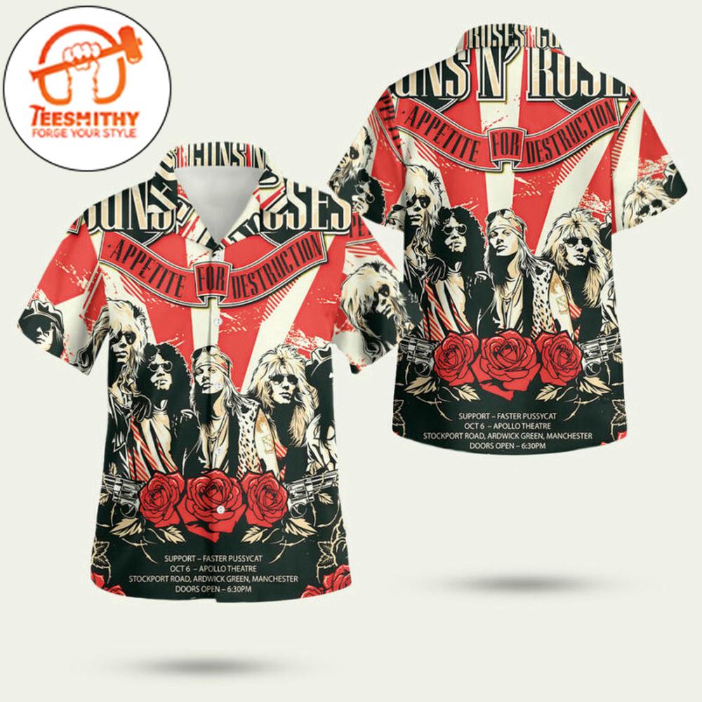 Guns N’ Roses Concert Tour Hawaiian Button Up Shirts