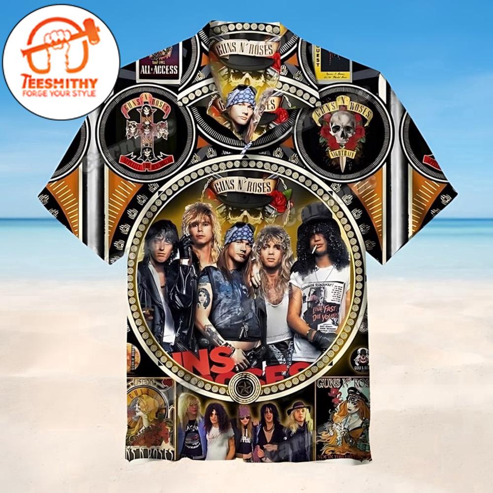 Guns N’ Roses Golden Era Hawaiian Button Up Shirts