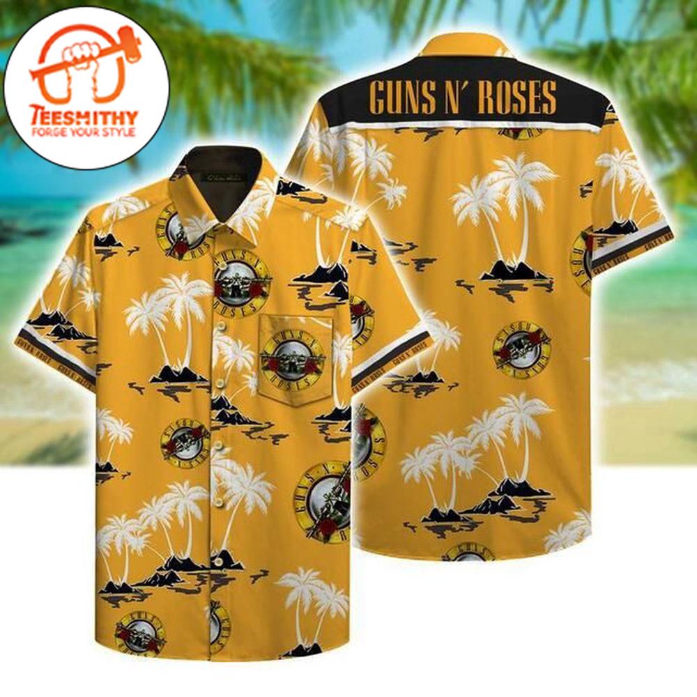 Guns N’ Roses Paradise City Beach Hawaiian Button Up Shirts