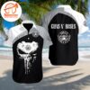 Guns N Roses Punisher Skull Hawaiian Button Up Shirts