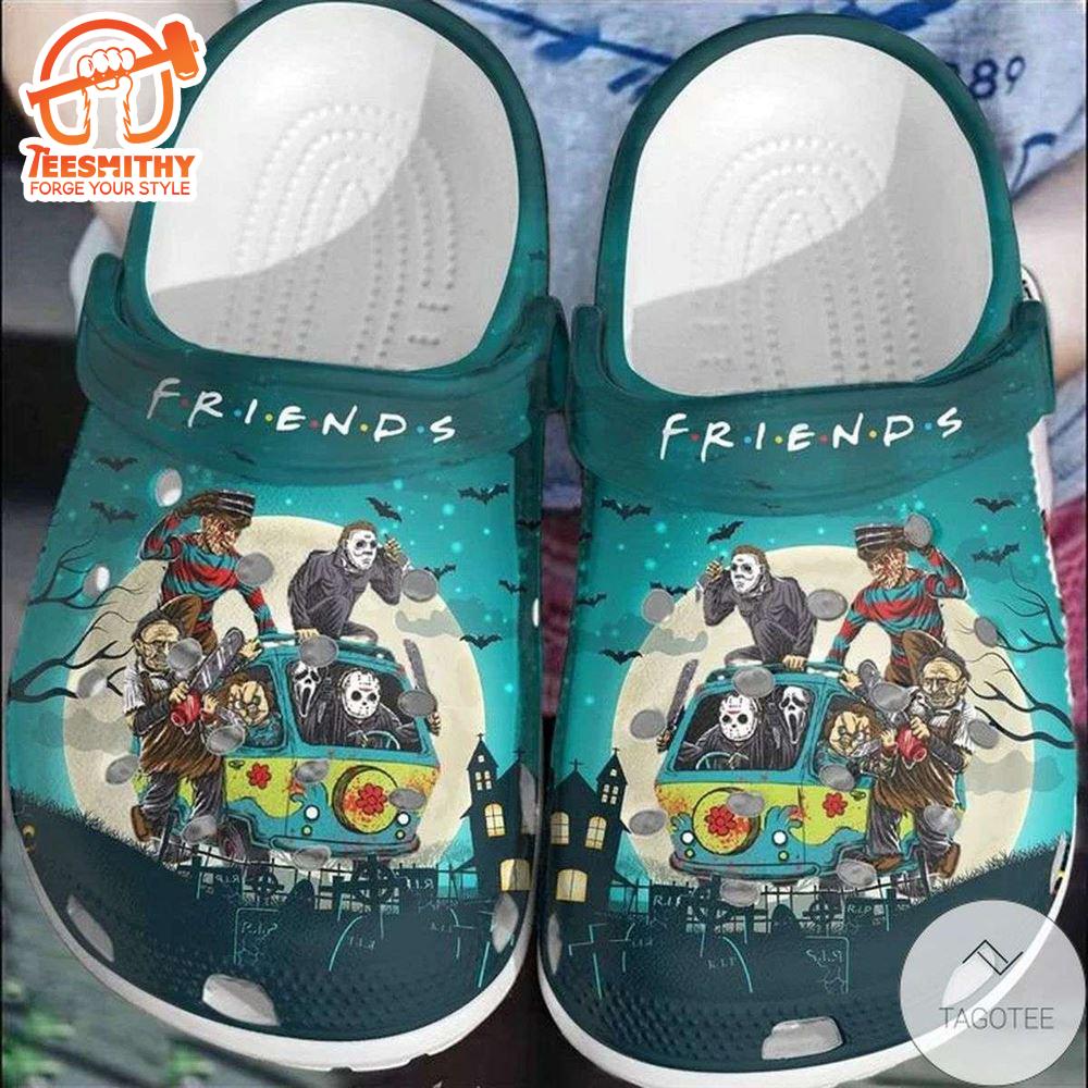 Halloween Horror Movie Characters Friends On Van Clogs