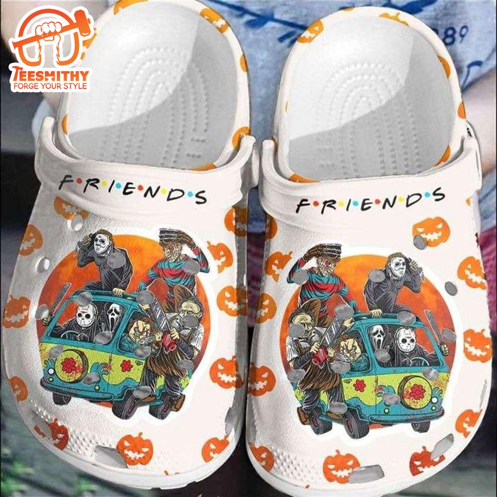 Halloween Horror Pumpkin Movie Characters Friends In Van Clogs