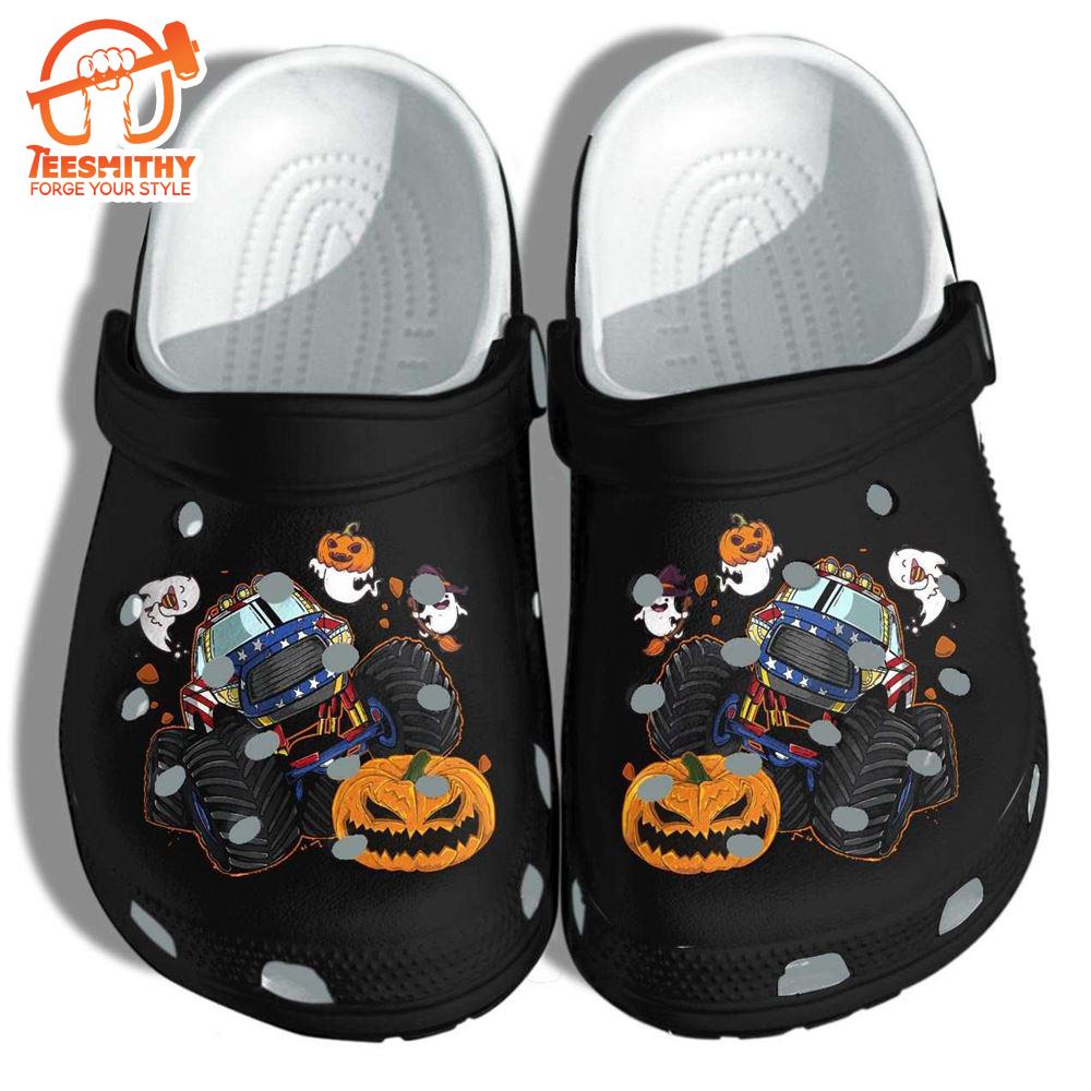 Halloween Pumpkin Monsters Truck Clogs Shoes