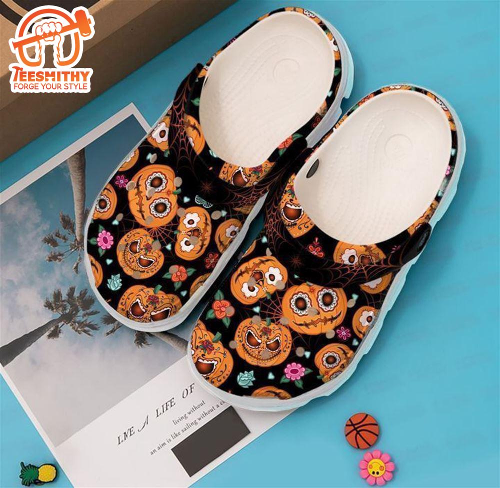 Halloween Scary Pumpkin Classic Clogs Shoes