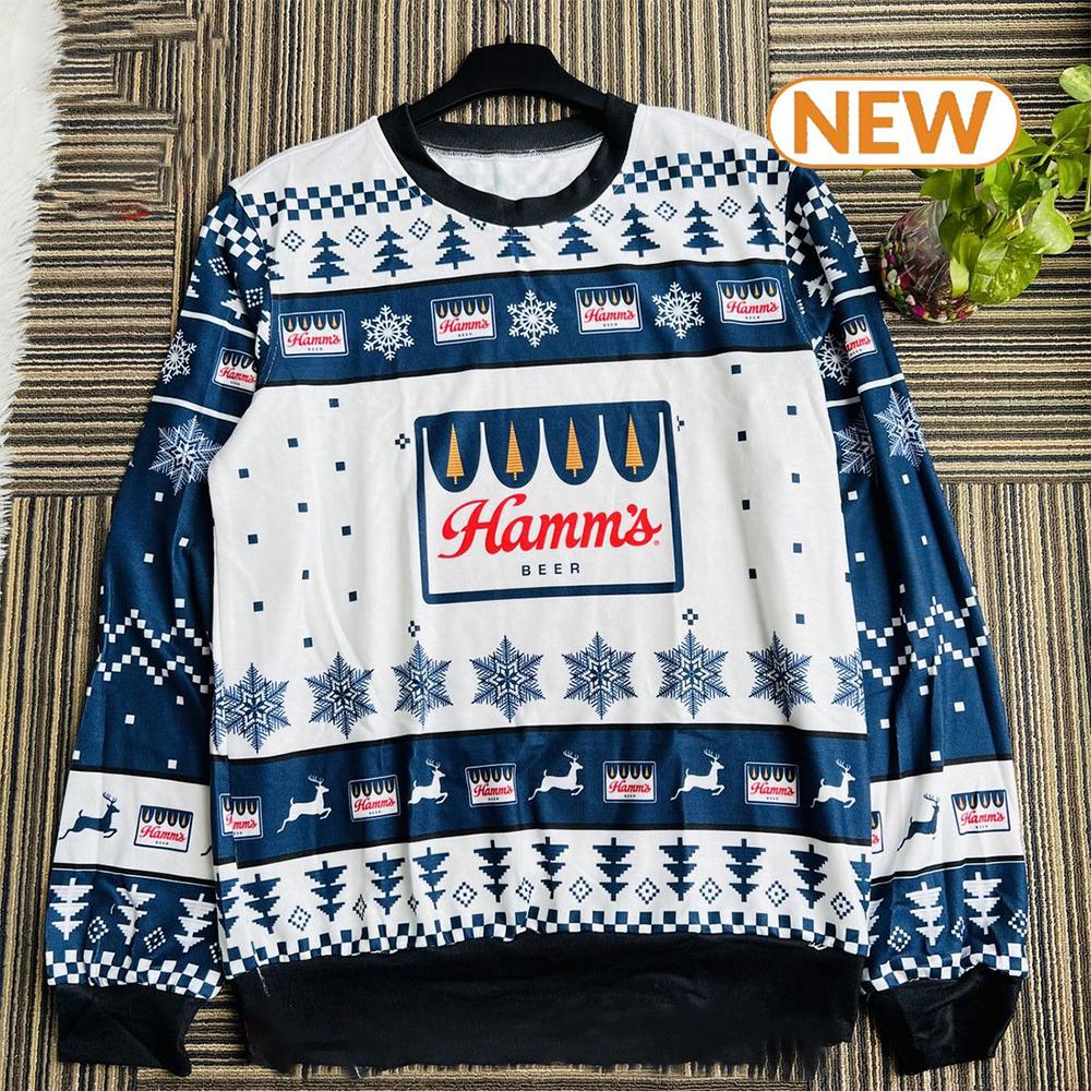 Hamm’s Logo Personalized  Ugly Christmas Sweater Shirt, Sweatshirt