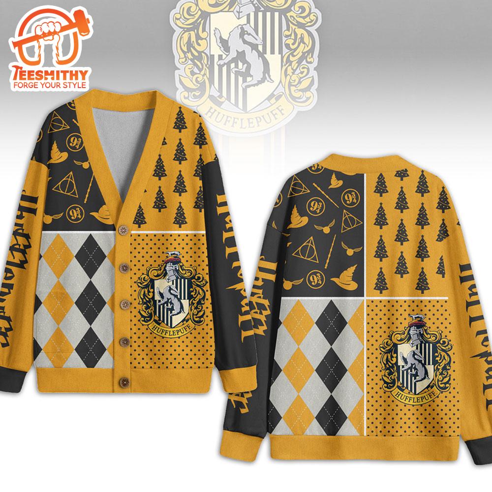 Harry Potter Hufflepuff, Harry Potter Unisex Knitted Fleece Cardigan