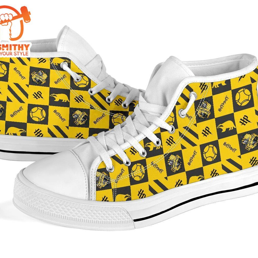 Harry Potter Hufflepuff Shoes High Top Custom Pattern Movies Sneakers