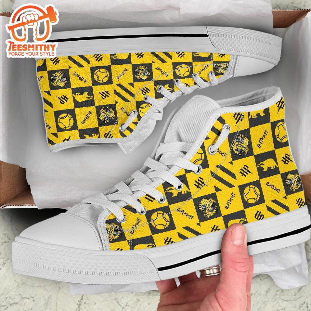 Harry Potter Hufflepuff Shoes High Top Custom Pattern Movies Sneakers