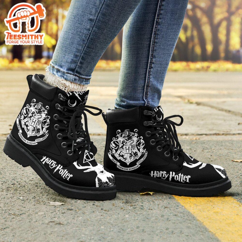 Harry Potter Leather Boots Custom Badge For Fans