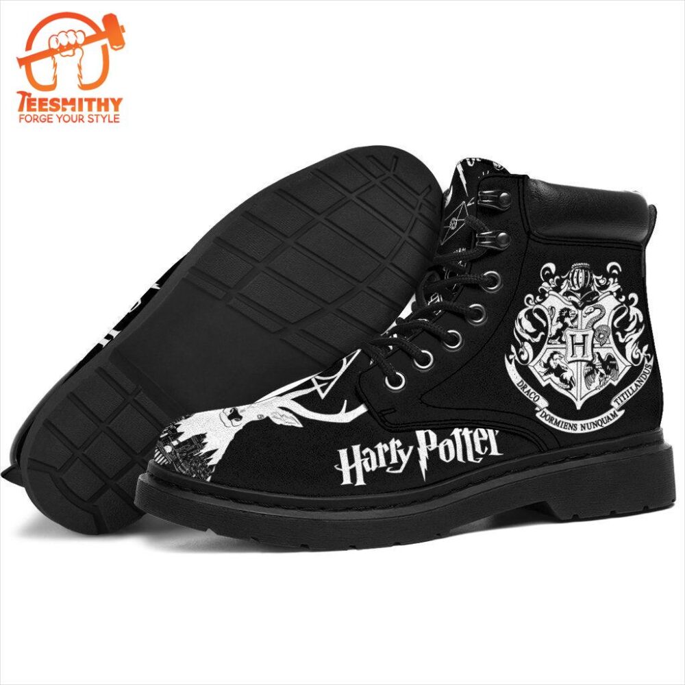 Harry Potter Leather Boots Custom Badge For Fans