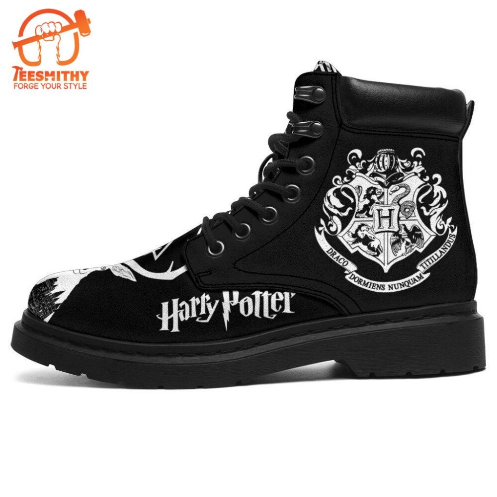 Harry Potter Leather Boots Custom Badge For Fans