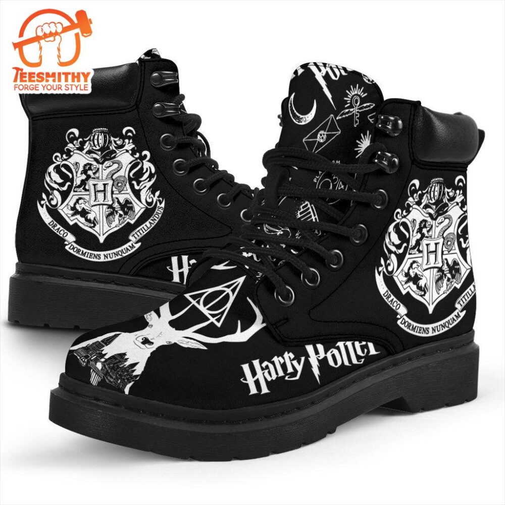 Harry Potter Leather Boots Custom Badge For Fans