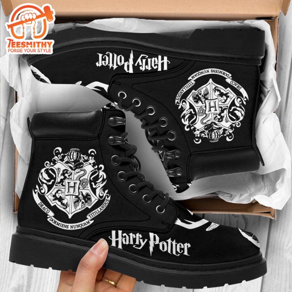 Harry Potter Leather Boots Custom Badge For Fans