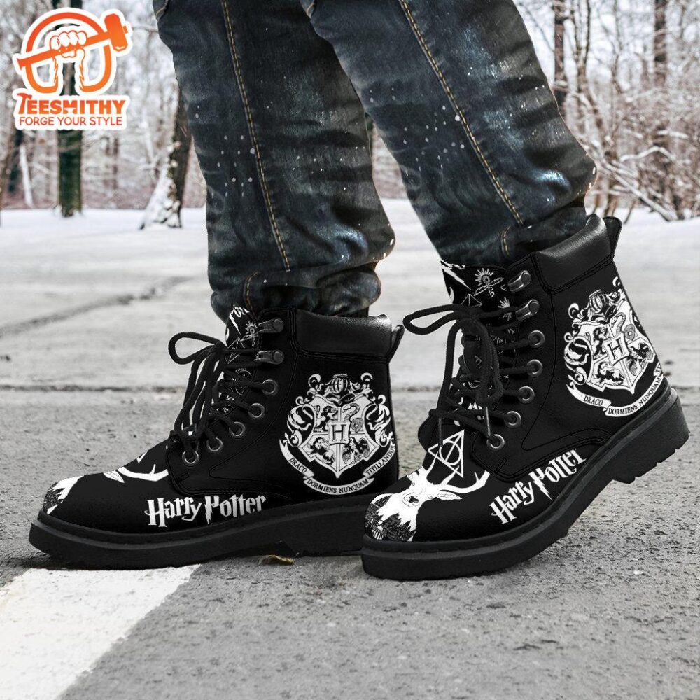 Harry Potter Leather Boots Custom Badge For Fans