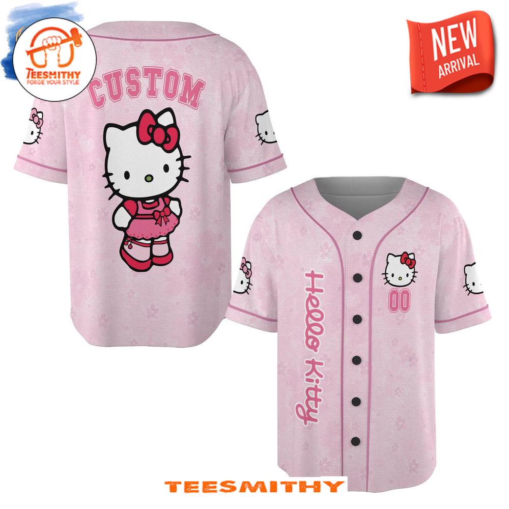 Hello Kitty Custom Baseball Jersey For Kids