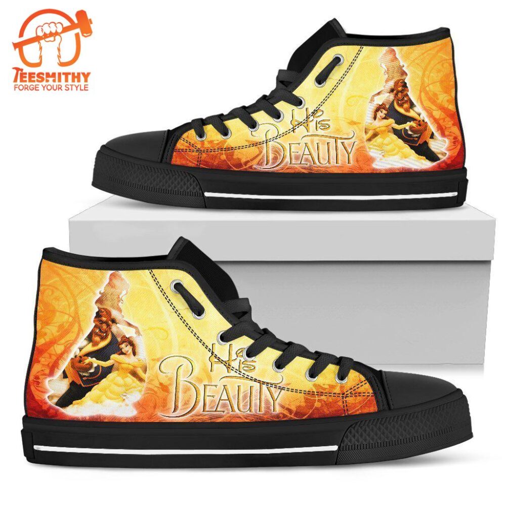 Her Beast His Beauty High Top Shoes Couple Gift