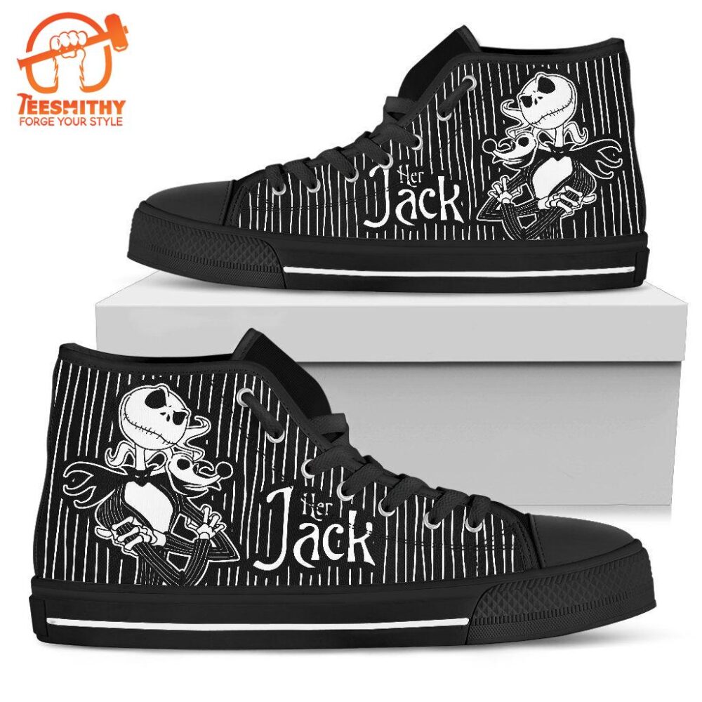 Her Jack Shoes His Sally Sneakers High Top Gift For Couple