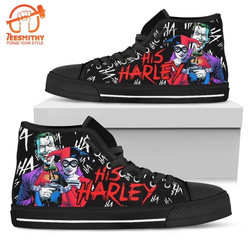 Her Joker His Harley Sneakers Couple High Top Shoes Gift