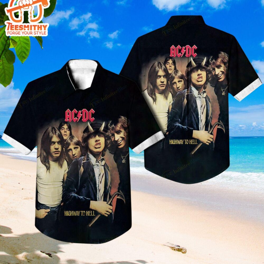 Highway To Hell Studio Album By Acdc Hawaiian Shirt