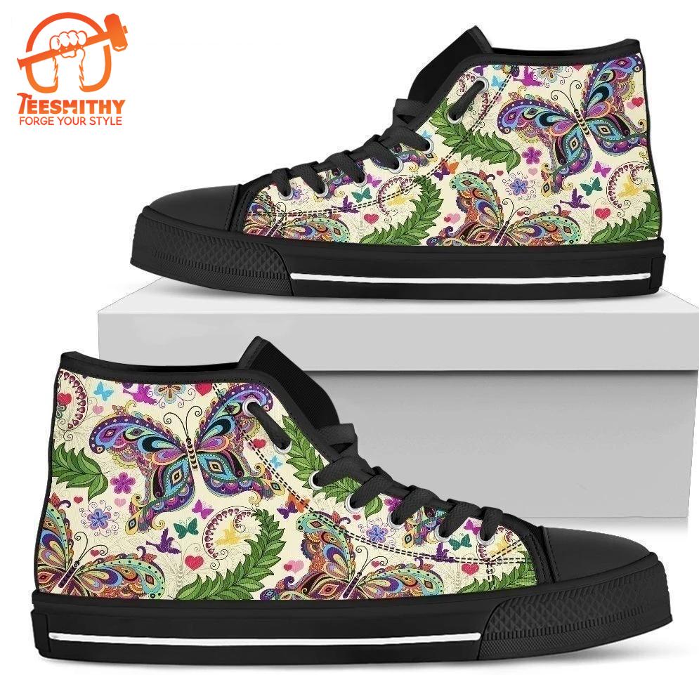 Hippie Butterfly Women’s High Top Shoes