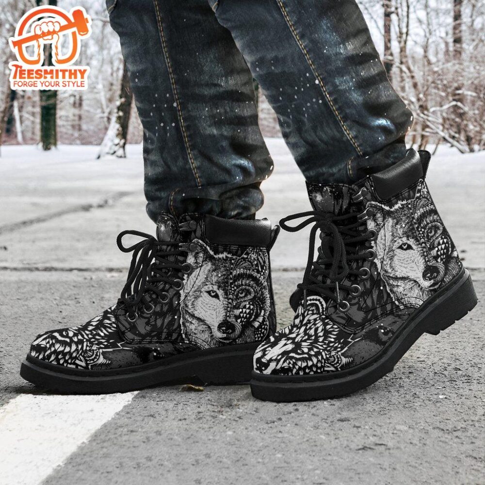 Hippie Wolf Boots Shoes Gift Idea For Wolf Lover