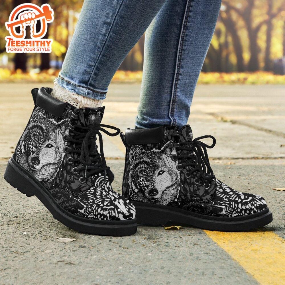 Hippie Wolf Boots Shoes Gift Idea For Wolf Lover