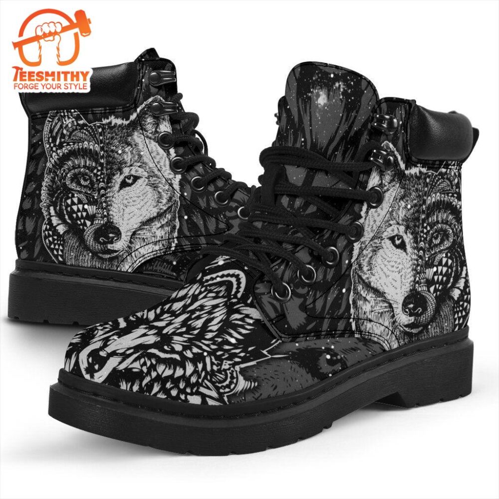 Hippie Wolf Boots Shoes Gift Idea For Wolf Lover