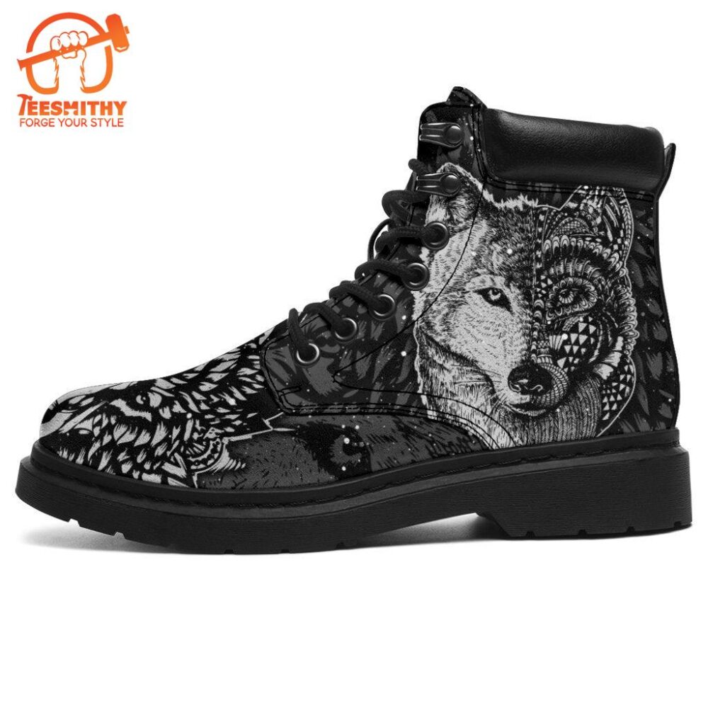 Hippie Wolf Boots Shoes Gift Idea For Wolf Lover