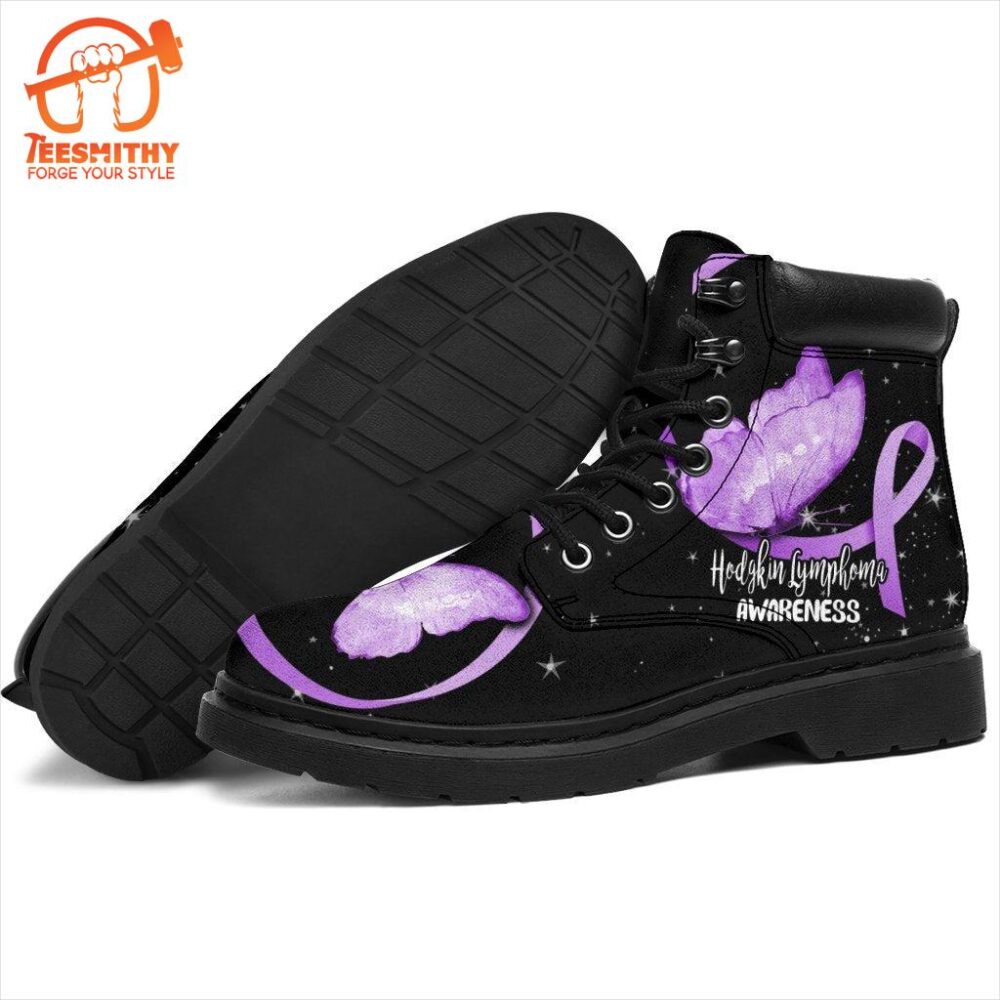 Hodgkin Lymphoma Cancer Awareness Boots Ribbon Shoes