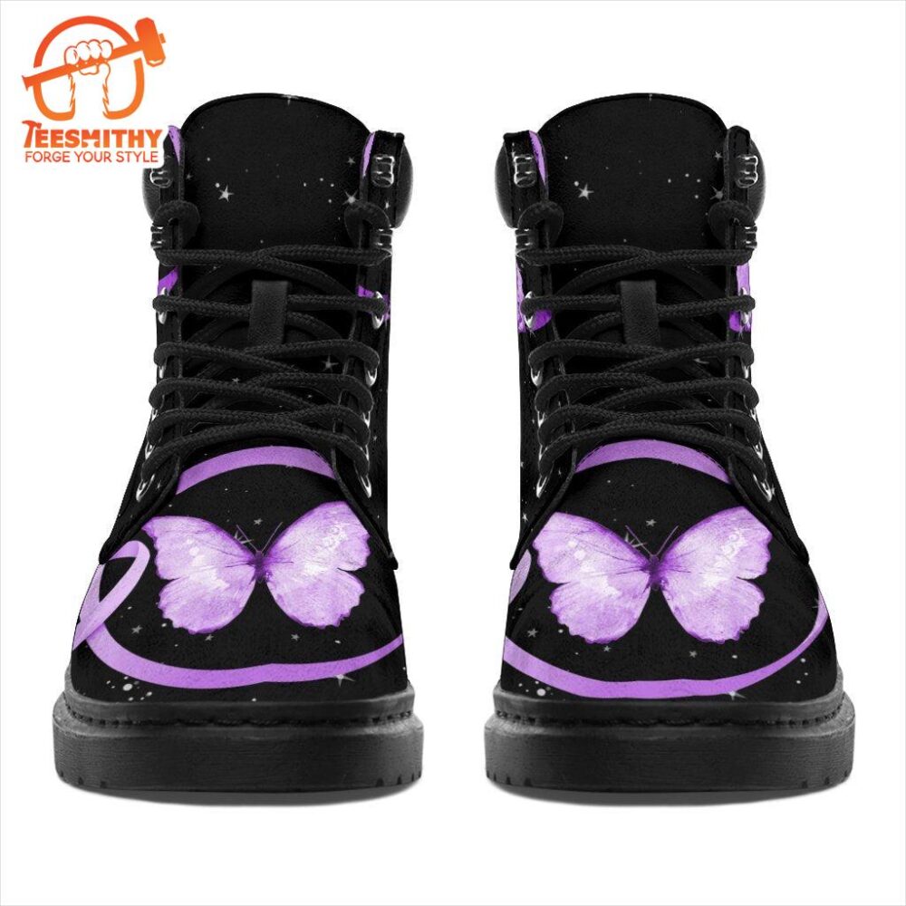 Hodgkin Lymphoma Cancer Awareness Boots Ribbon Shoes