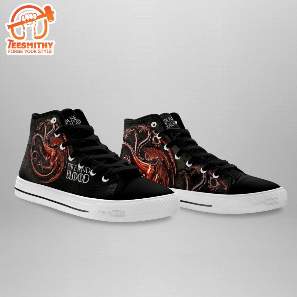 House Of Dragon High Top Shoes Custom Fire and Blood For Fans