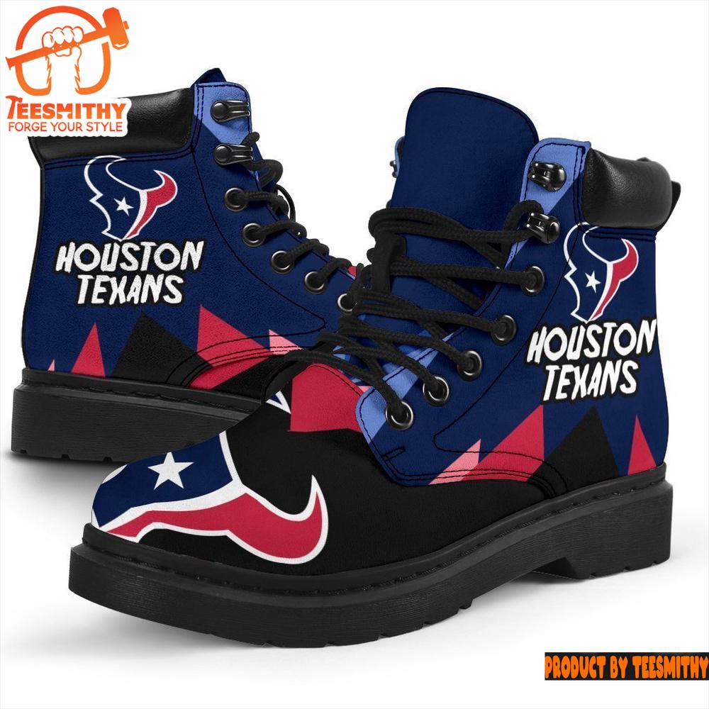 Houston Texans All Season Boots  Casual Shoes  Vegan Leather Custom Boot Shoes