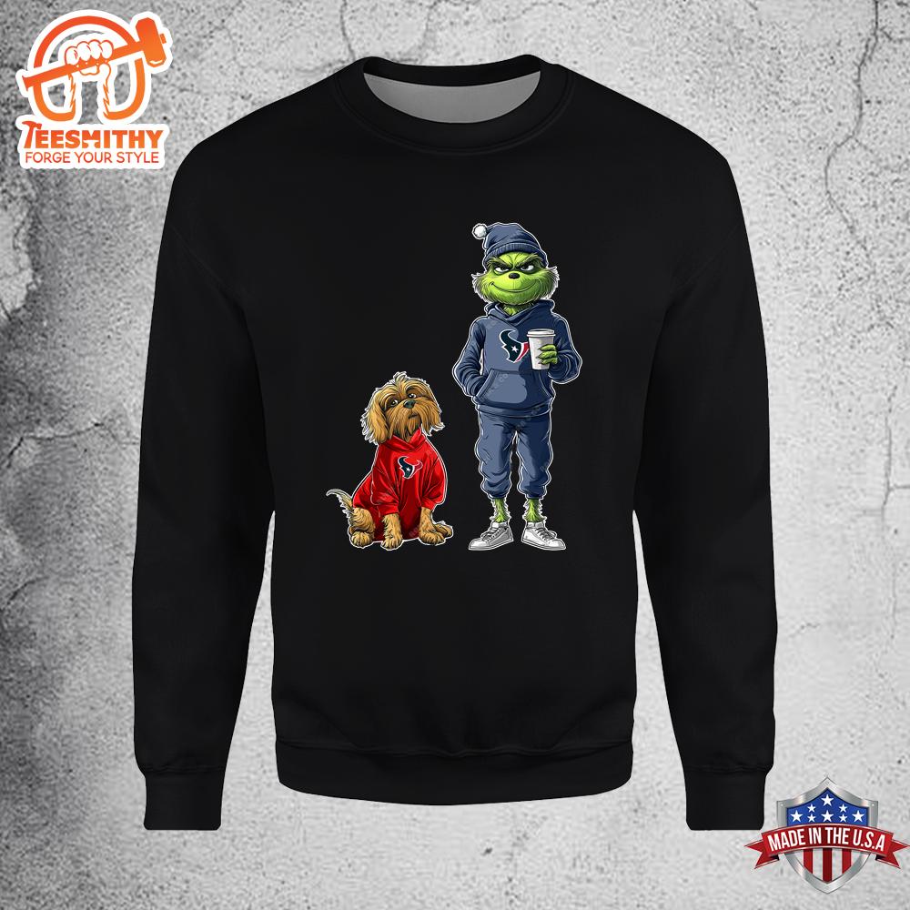 Houston Texans Grinch Christmas Football Sweatshirt