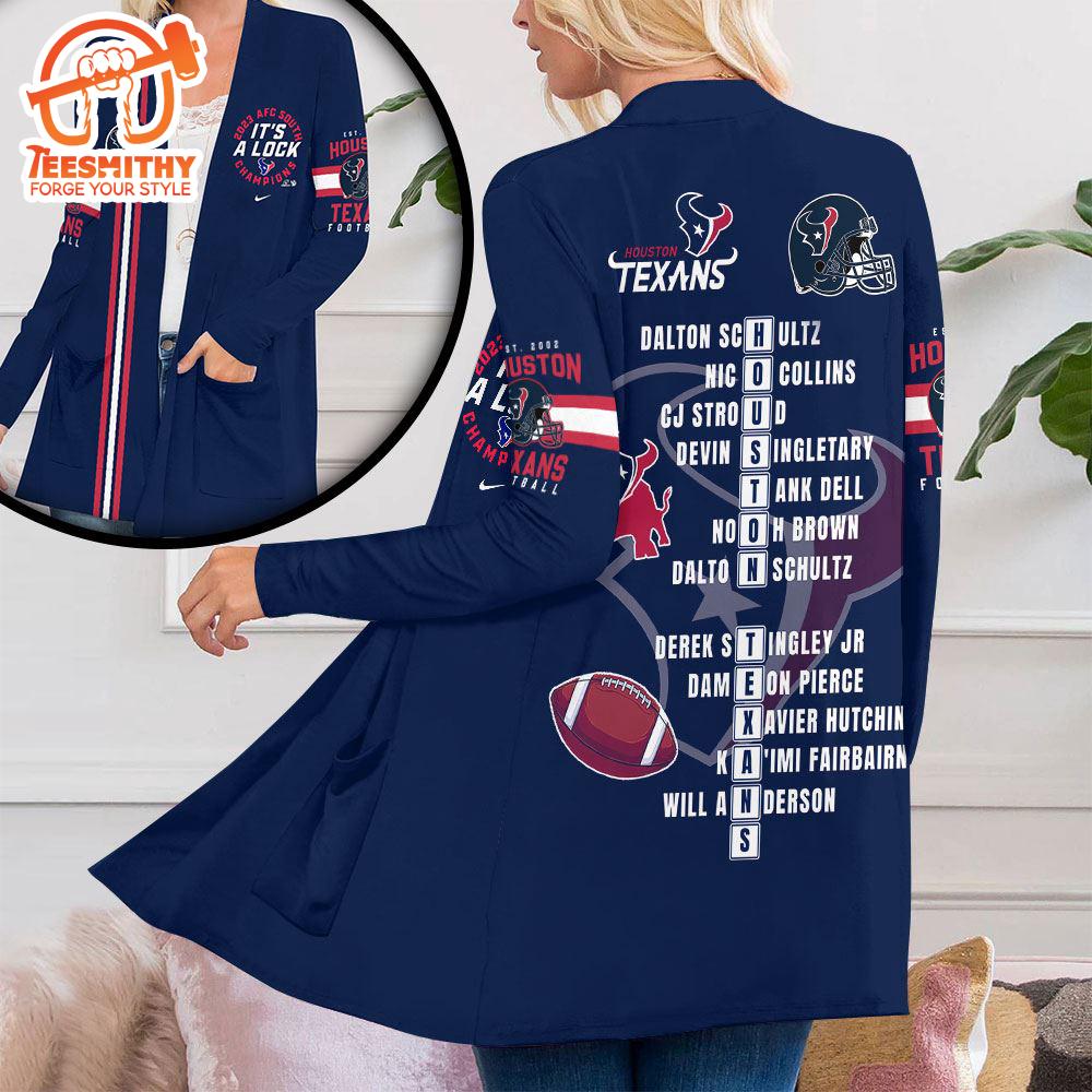 Houston Texans Women’s Patch Pocket Cardigan Gift Christmas