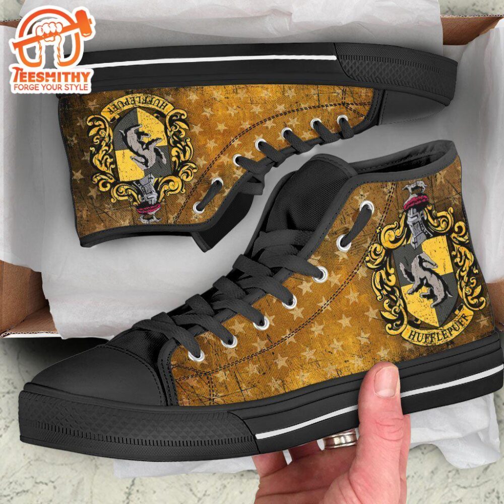 Hufflepuff Sneakers Harry Potter High Top Shoes Custom